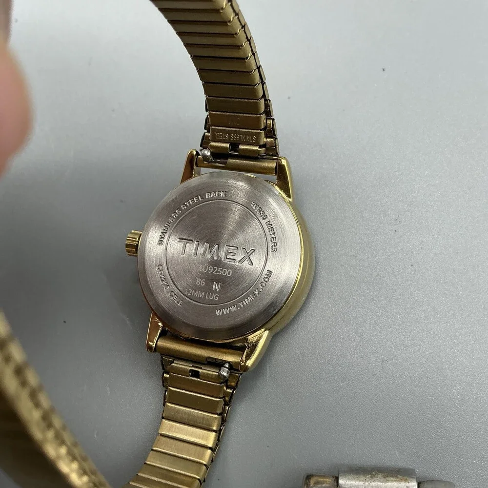 Timex Easy Reader Indiglo Womens Watch 25mm Gold Tone Date Stretch New Battery